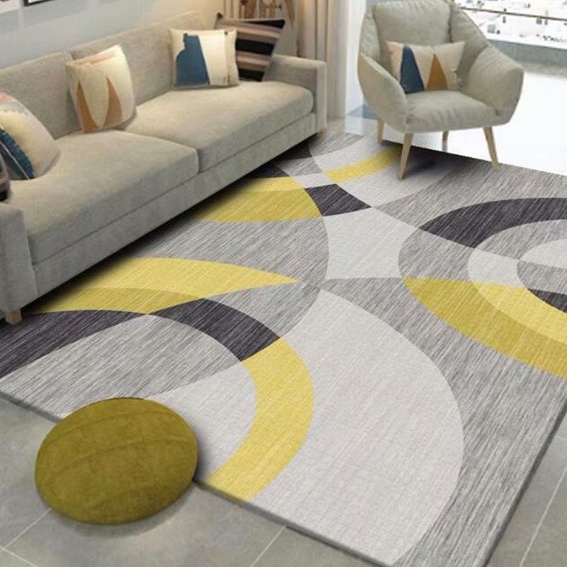Artistic Multi Colored Modern Rug Synthetics Geometric Block Carpet Stain Resistant Non-Slip Backing Machine Wash Rug for Decoration Clearhalo 'Area Rug' 'Modern' 'Rugs' Rug' 2199680