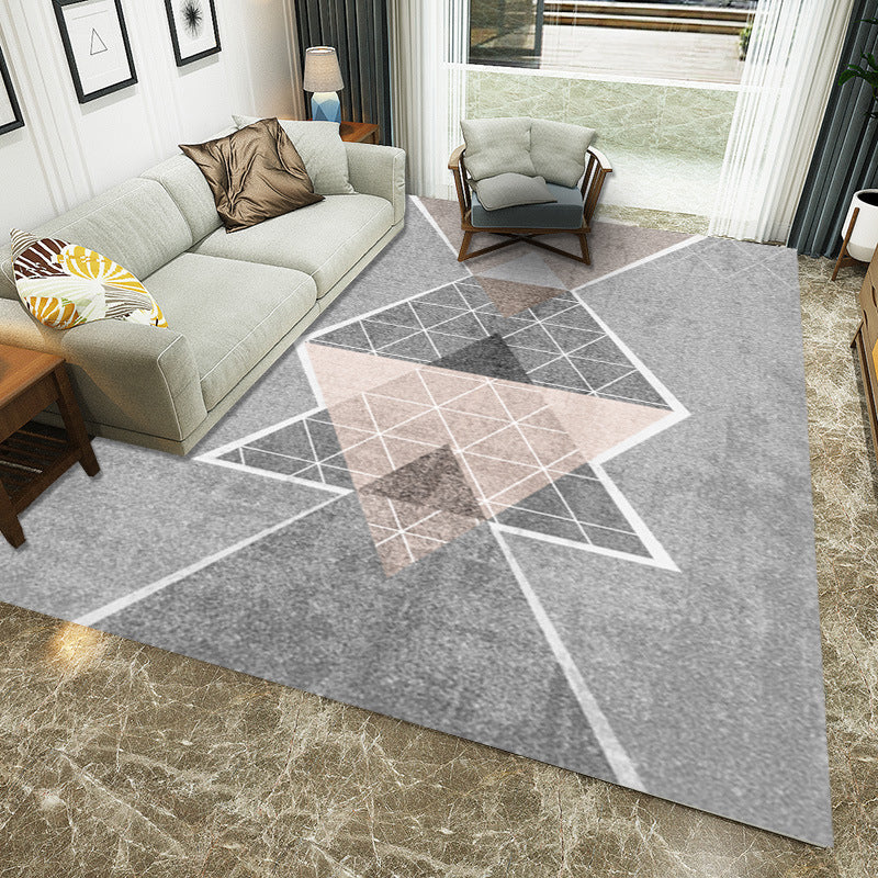 Modern Geometry Colorblock Rug Multi-Color Polyester Carpet Pet Friendly Anti-Slip Backing Washable Rug for Room Clearhalo 'Area Rug' 'Modern' 'Rugs' Rug' 2199684