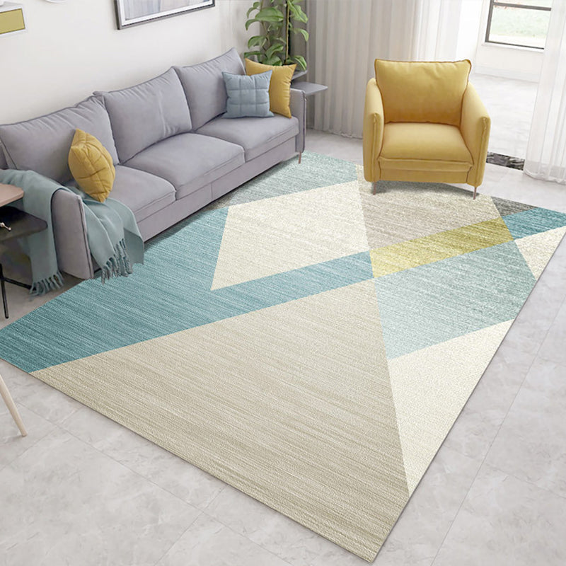 Modern Geometry Colorblock Rug Multi-Color Polyester Carpet Pet Friendly Anti-Slip Backing Washable Rug for Room Beige Clearhalo 'Area Rug' 'Modern' 'Rugs' Rug' 2199692
