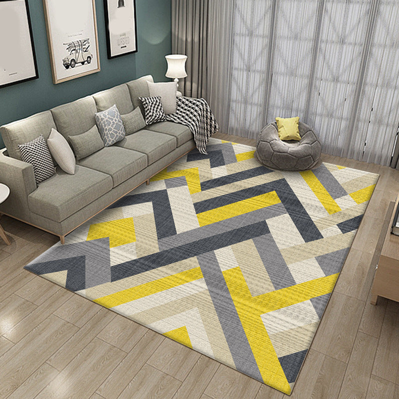 Modern Geometry Colorblock Rug Multi-Color Polyester Carpet Pet Friendly Anti-Slip Backing Washable Rug for Room Clearhalo 'Area Rug' 'Modern' 'Rugs' Rug' 2199696