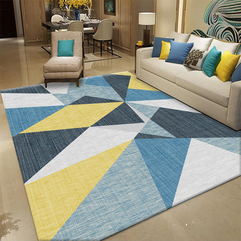 Modern Geometry Colorblock Rug Multi-Color Polyester Carpet Pet Friendly Anti-Slip Backing Washable Rug for Room Clearhalo 'Area Rug' 'Modern' 'Rugs' Rug' 2199706