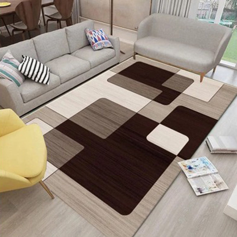 Modern Geometry Colorblock Rug Multi-Color Polyester Carpet Pet Friendly Anti-Slip Backing Washable Rug for Room Clearhalo 'Area Rug' 'Modern' 'Rugs' Rug' 2199711
