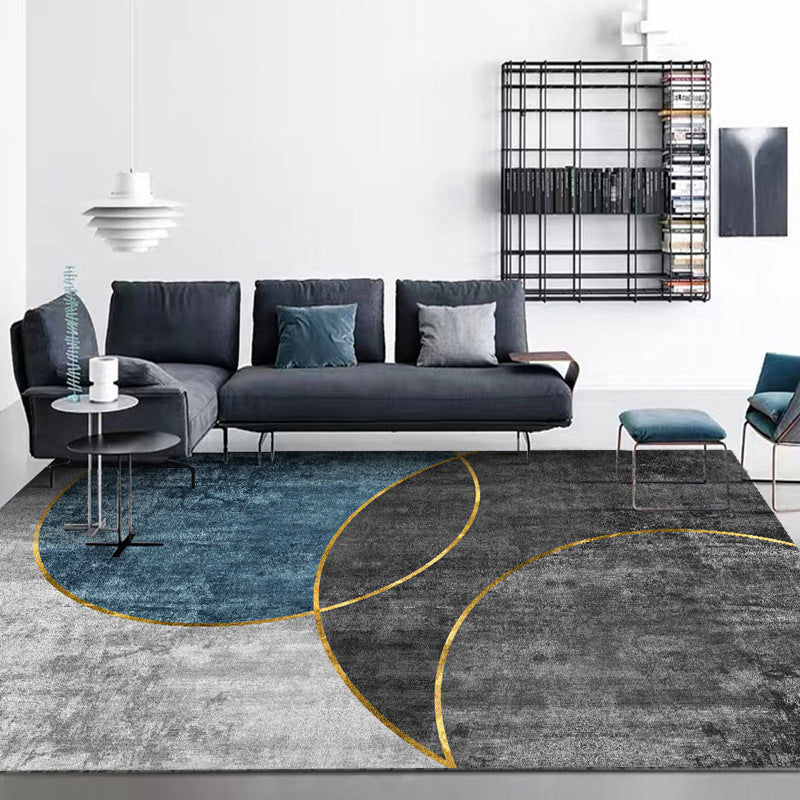 Contemporary Lounge Rug Multicolor Heathered Geometric Rug Polypropylene Stain Resistant Machine Washable Anti-Slip Rug Blue Clearhalo 'Area Rug' 'Modern' 'Rugs' Rug' 2199717