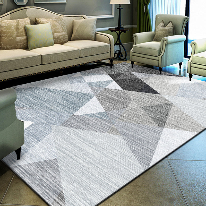 Unique Geometrical Print Rug Multi Color Modern Carpet Synthetics Stain Resistant Washable Non-Slip Backing Rug for Home Gray-Blue Clearhalo 'Area Rug' 'Modern' 'Rugs' Rug' 2199737