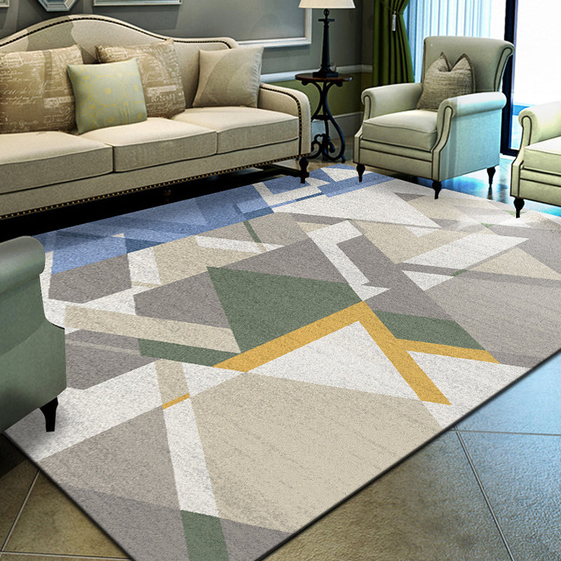 Unique Geometrical Print Rug Multi Color Modern Carpet Synthetics Stain Resistant Washable Non-Slip Backing Rug for Home Grey Clearhalo 'Area Rug' 'Modern' 'Rugs' Rug' 2199742