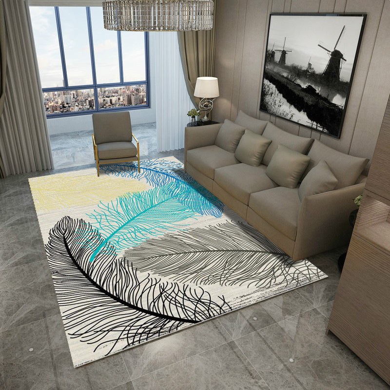 Nordic Drawing Room Rug Multi Colored Patterned Carpet Polypropylene Machine Washable Anti-Slip Backing Pet Friendly Rug Clearhalo 'Area Rug' 'Modern' 'Rugs' Rug' 2199780