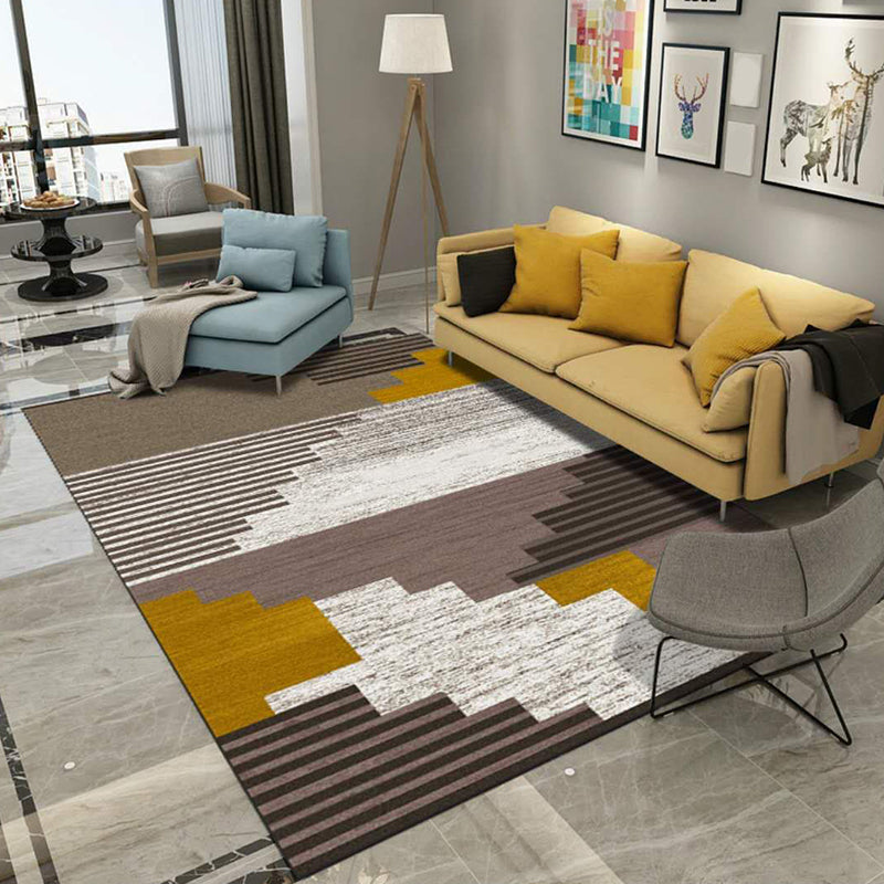 Nordic Drawing Room Rug Multi Colored Patterned Carpet Polypropylene Machine Washable Anti-Slip Backing Pet Friendly Rug Clearhalo 'Area Rug' 'Modern' 'Rugs' Rug' 2199781