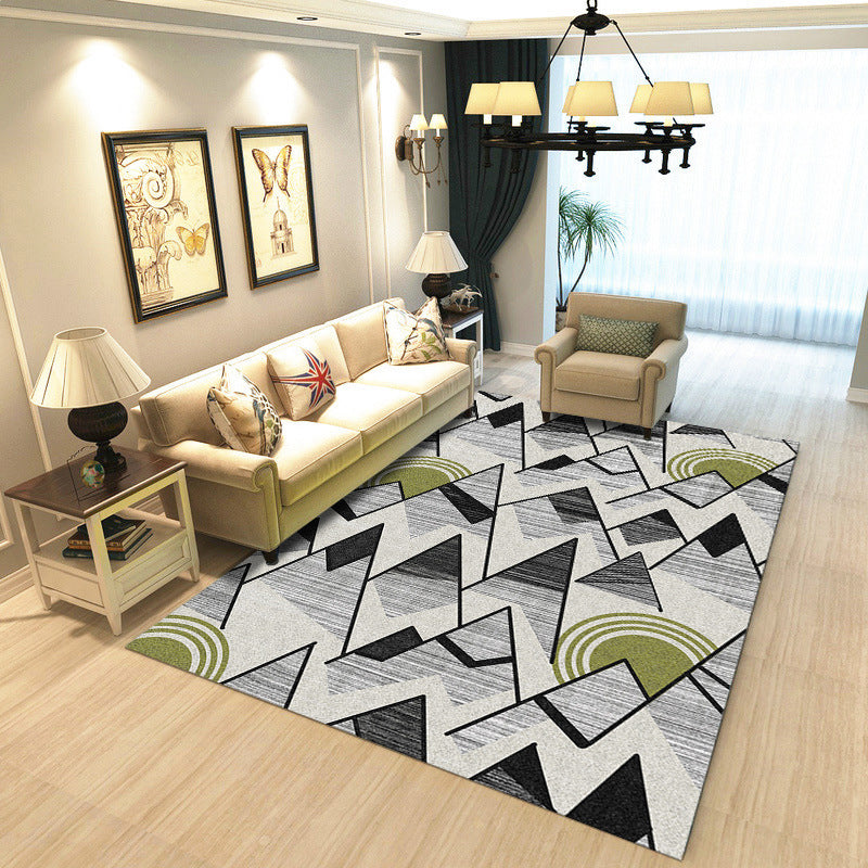 Nordic Drawing Room Rug Multi Colored Patterned Carpet Polypropylene Machine Washable Anti-Slip Backing Pet Friendly Rug Black Clearhalo 'Area Rug' 'Modern' 'Rugs' Rug' 2199787