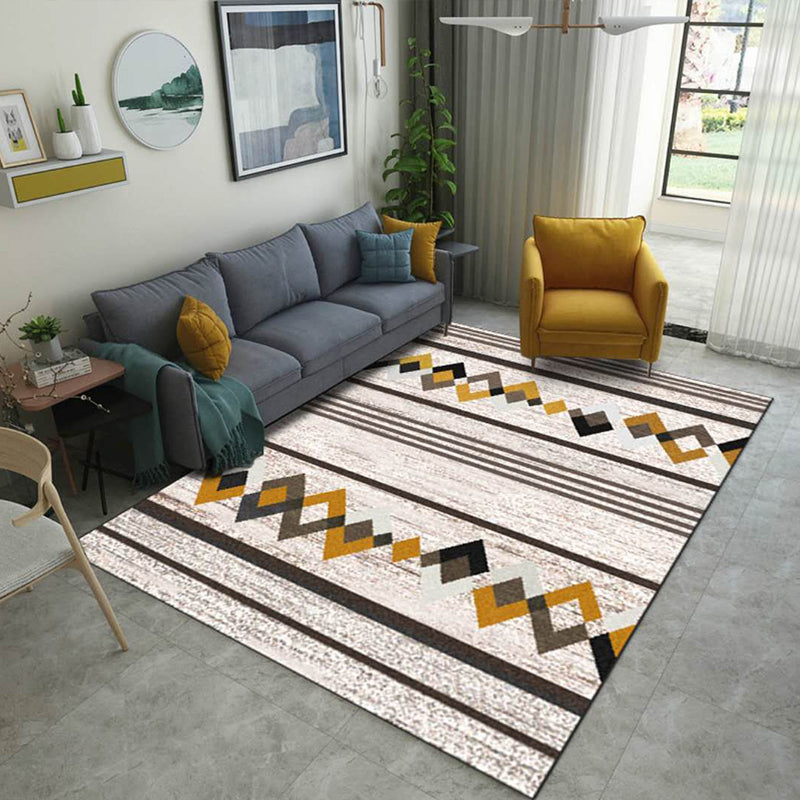 Nordic Drawing Room Rug Multi Colored Patterned Carpet Polypropylene Machine Washable Anti-Slip Backing Pet Friendly Rug Light Camel Clearhalo 'Area Rug' 'Modern' 'Rugs' Rug' 2199795
