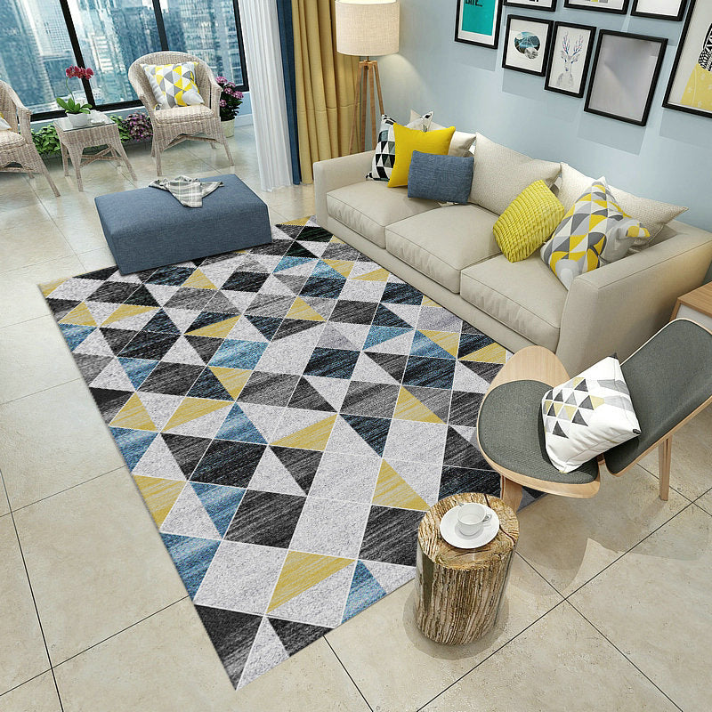 Nordic Drawing Room Rug Multi Colored Patterned Carpet Polypropylene Machine Washable Anti-Slip Backing Pet Friendly Rug Clearhalo 'Area Rug' 'Modern' 'Rugs' Rug' 2199798