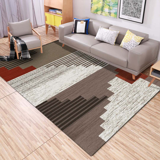 Nordic Drawing Room Rug Multi Colored Patterned Carpet Polypropylene Machine Washable Anti-Slip Backing Pet Friendly Rug Clearhalo 'Area Rug' 'Modern' 'Rugs' Rug' 2199800