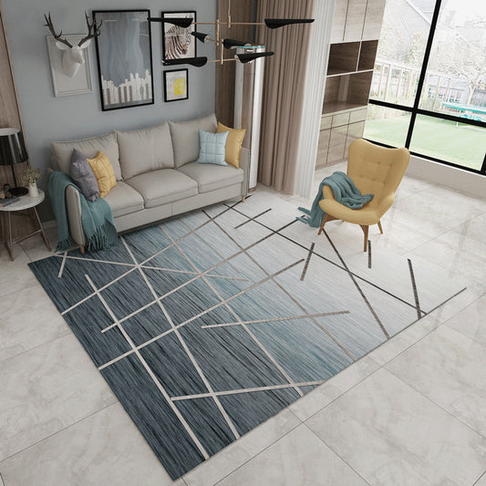 Creative Minimalist Rug Multicolor Criss-Cross Line Art Rug Anti-Slip Stain Resistant Pet Friendly Rug for Living Room Gray-Blue Clearhalo 'Area Rug' 'Modern' 'Rugs' Rug' 2199804