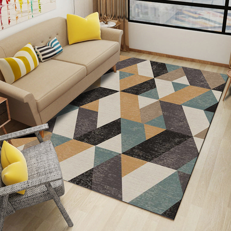 Multi-Colored Living Room Rug Contemporary Geometric Carpet Synthetics Stain Resistant Non-Slip Backing Washable Rug Yellow-Red Clearhalo 'Area Rug' 'Modern' 'Rugs' Rug' 2199812