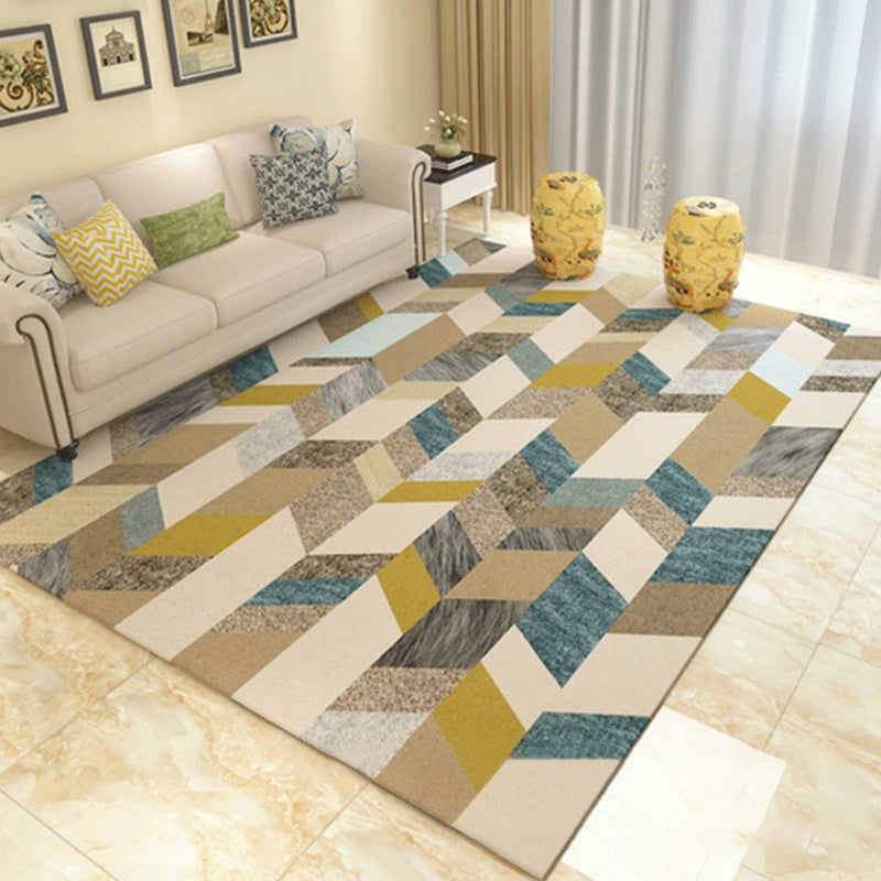 Multi-Colored Living Room Rug Contemporary Geometric Carpet Synthetics Stain Resistant Non-Slip Backing Washable Rug Clearhalo 'Area Rug' 'Modern' 'Rugs' Rug' 2199829