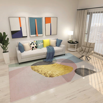 Minimalistic Nordic Style Rug Multicolor Color-Blocking Rug Machine Washable Pet Friendly Non-Slip Backing Carpet for Room Pink Clearhalo 'Area Rug' 'Modern' 'Rugs' Rug' 2199832