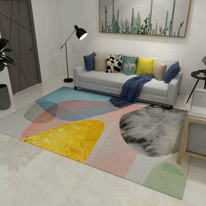 Minimalistic Nordic Style Rug Multicolor Color-Blocking Rug Machine Washable Pet Friendly Non-Slip Backing Carpet for Room Clearhalo 'Area Rug' 'Modern' 'Rugs' Rug' 2199833