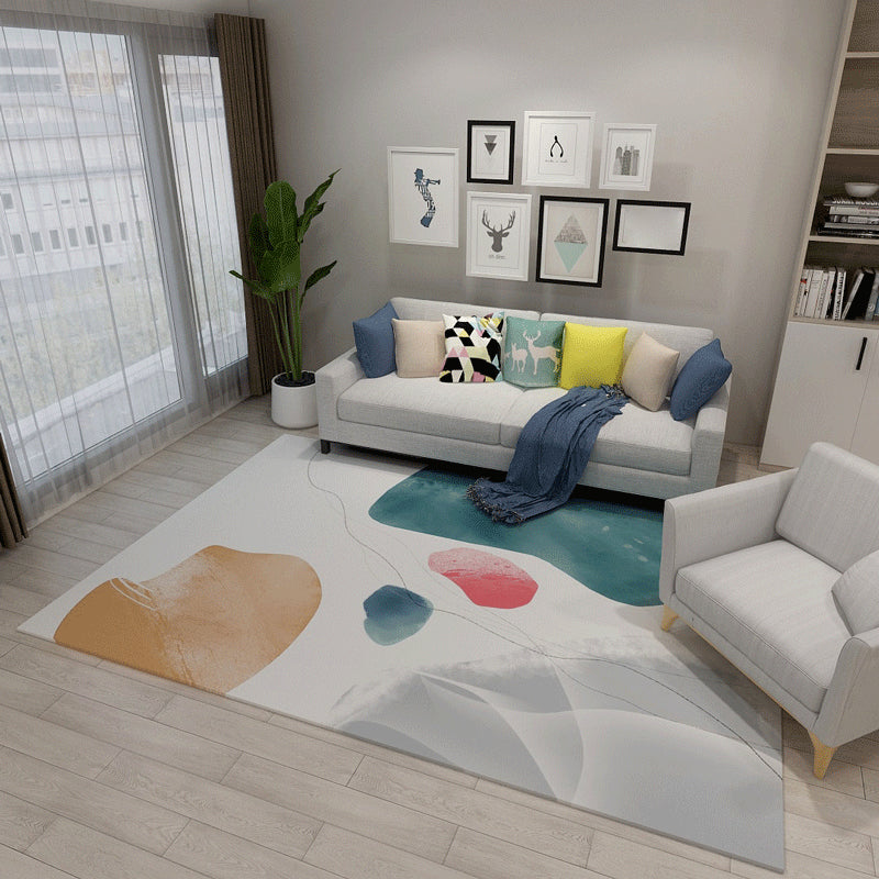 Minimalistic Nordic Style Rug Multicolor Color-Blocking Rug Machine Washable Pet Friendly Non-Slip Backing Carpet for Room Turquoise Clearhalo 'Area Rug' 'Modern' 'Rugs' Rug' 2199835