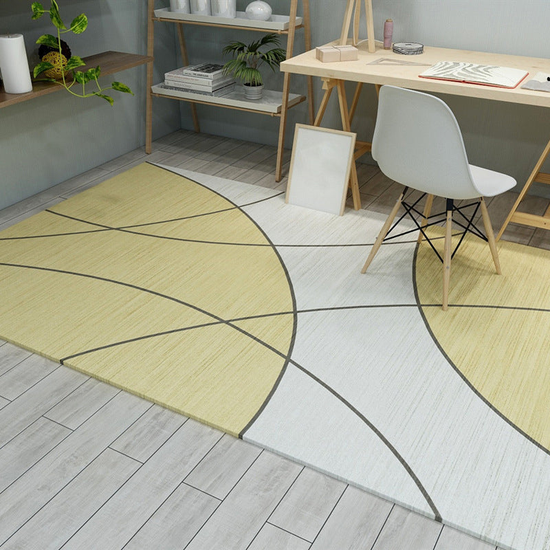 Minimalistic Nordic Style Rug Multicolor Color-Blocking Rug Machine Washable Pet Friendly Non-Slip Backing Carpet for Room Yellow Clearhalo 'Area Rug' 'Modern' 'Rugs' Rug' 2199839