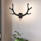 Acrylic Antlers Wall Lighting Fixture Modern Black/White LED Sconce Lamp with Pull Chain, Warm/White Light Black Clearhalo 'Cast Iron' 'Glass' 'Industrial' 'Modern wall lights' 'Modern' 'Tiffany' 'Traditional wall lights' 'Wall Lamps & Sconces' 'Wall Lights' Lighting' 220242