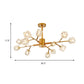 Gold/Grey Branch Chandelier Lamp Modernism Crystal 8/12 Bulbs Hanging Light Fixture Clearhalo 'Ceiling Lights' 'Chandeliers' 'Glass shade' 'Glass' 'Modern Chandeliers' 'Modern' Lighting' 220311