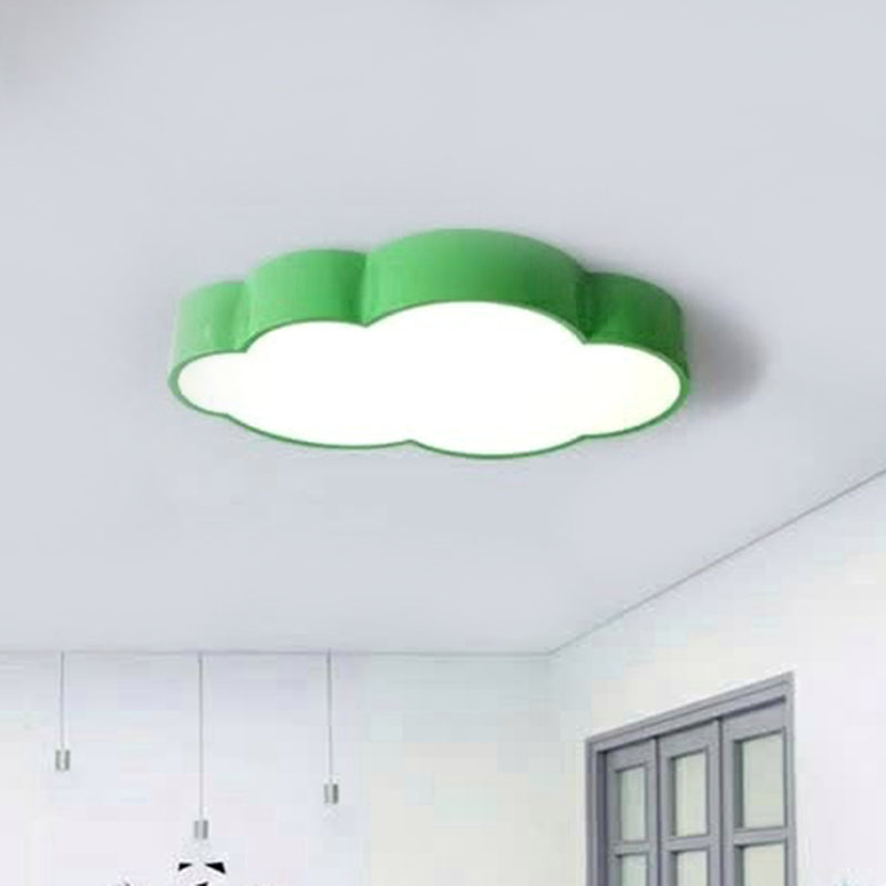 Acrylic Cloud Shade Flush Light Minimalist LED Flush Ceiling Light Fixture for Nursery Green Clearhalo 'Ceiling Lights' 'Close To Ceiling Lights' 'Close to ceiling' 'Flush mount' Lighting' 2204210
