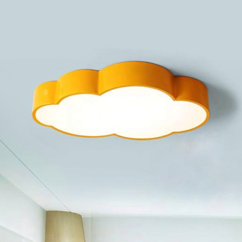 Acrylic Cloud Shade Flush Light Minimalist LED Flush Ceiling Light Fixture for Nursery Yellow Clearhalo 'Ceiling Lights' 'Close To Ceiling Lights' 'Close to ceiling' 'Flush mount' Lighting' 2204212