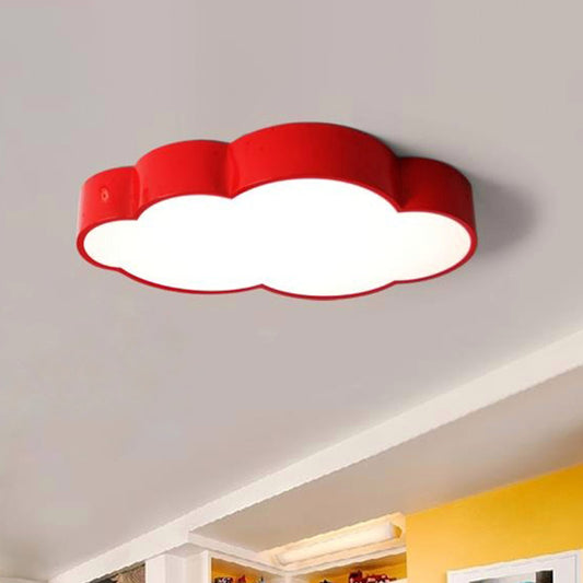 Acrylic Cloud Shade Flush Light Minimalist LED Flush Ceiling Light Fixture for Nursery Red Clearhalo 'Ceiling Lights' 'Close To Ceiling Lights' 'Close to ceiling' 'Flush mount' Lighting' 2204213