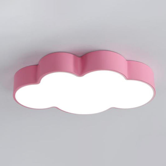 Cloud Kindergarten Flush Mount Lighting Metallic Kids Style LED Flush Mount Fixture with Acrylic Shade Pink Clearhalo 'Ceiling Lights' 'Close To Ceiling Lights' 'Close to ceiling' 'Flush mount' Lighting' 2204214