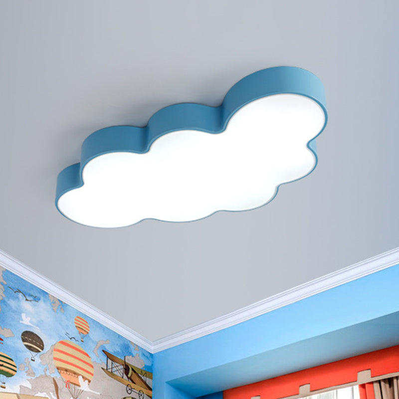 Cloud Kindergarten Flush Mount Lighting Metallic Kids Style LED Flush Mount Fixture with Acrylic Shade Blue Clearhalo 'Ceiling Lights' 'Close To Ceiling Lights' 'Close to ceiling' 'Flush mount' Lighting' 2204220