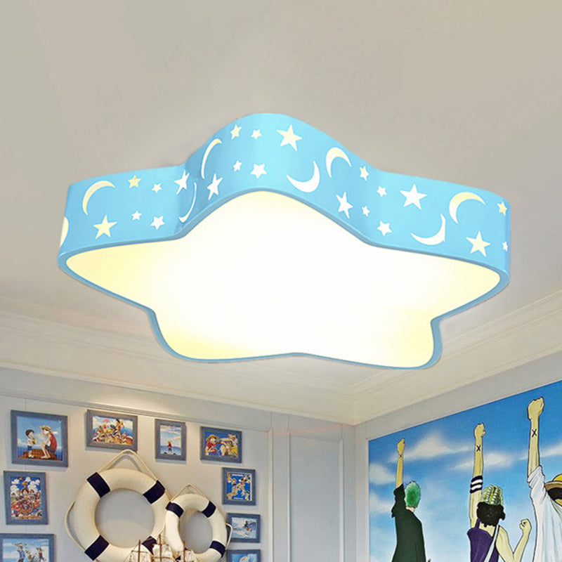 Cartoon Star Shade LED Flush Mount Light Acrylic Nursery Ceiling Light Flush Mount Clearhalo 'Ceiling Lights' 'Close To Ceiling Lights' 'Close to ceiling' 'Flush mount' Lighting' 2204259