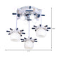 Cartoon Style 7 Lights Cluster Pendant Light with/without Glass Shade White Rudder Design Hanging Lamp Clearhalo 'Ceiling Lights' 'Pendant Lights' 'Pendants' Lighting' 220426