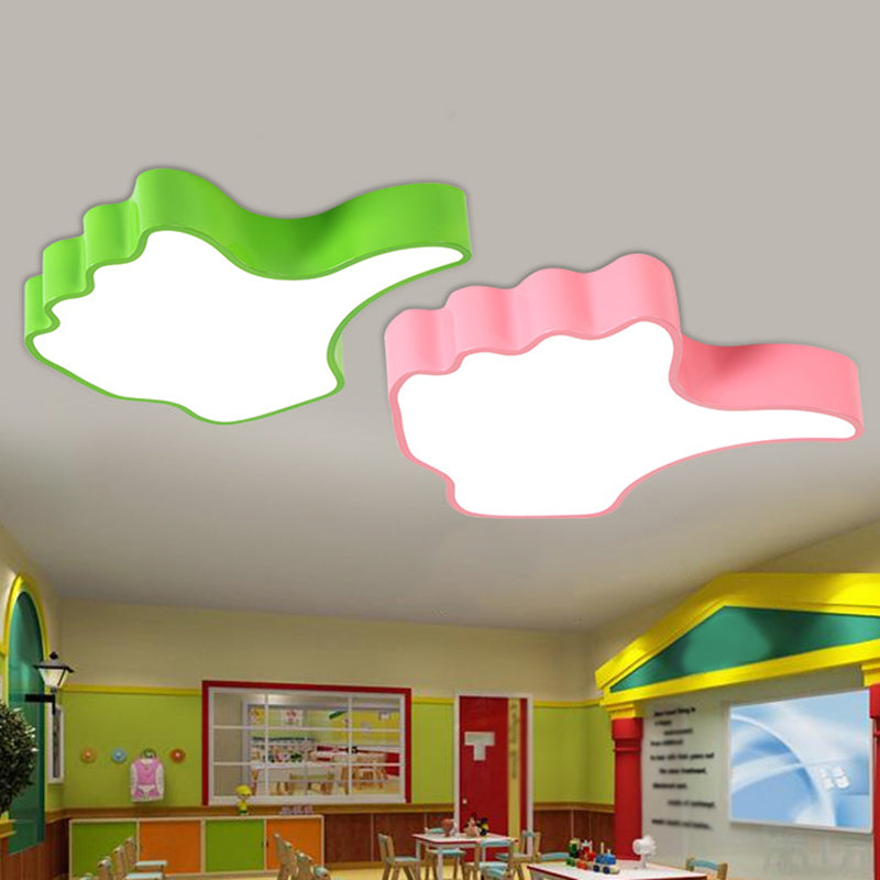 Kids Style Thumb-Up Shade LED Flush Mount Acrylic Nursery Flushmount Ceiling Light - Clearhalo - 'Ceiling Lights' - 'Close To Ceiling Lights' - 'Close to ceiling' - 'Flush mount' - Lighting' - 2204287