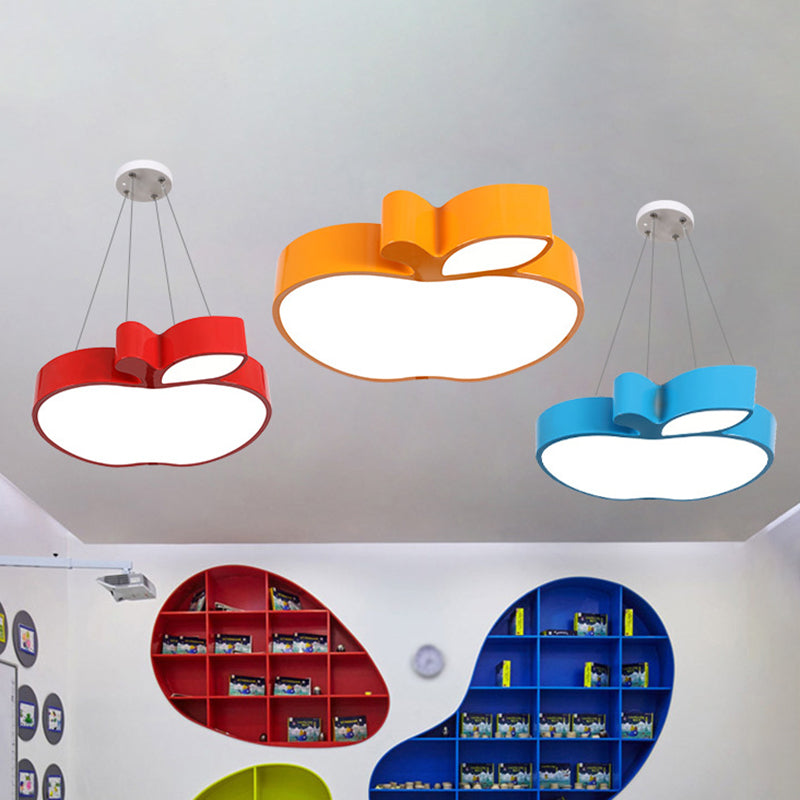 Acrylic Apple Shaped Flush Ceiling Light Cartoon LED Flush Mount Lighting Fixture for Nursery Blue Clearhalo 'Ceiling Lights' 'Close To Ceiling Lights' 'Close to ceiling' 'Flush mount' Lighting' 2204294