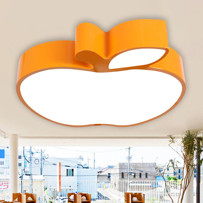 Acrylic Apple Shaped Flush Ceiling Light Cartoon LED Flush Mount Lighting Fixture for Nursery Yellow Clearhalo 'Ceiling Lights' 'Close To Ceiling Lights' 'Close to ceiling' 'Flush mount' Lighting' 2204297