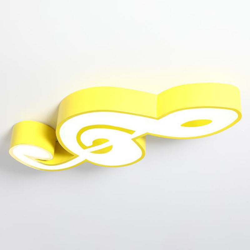 Music Note Kindergarten Flush Ceiling Light Acrylic Cartoon LED Flush Mount Lighting Fixture Yellow Clearhalo 'Ceiling Lights' 'Close To Ceiling Lights' 'Close to ceiling' 'Flush mount' Lighting' 2204324