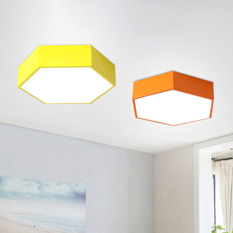Hexagon Shaped LED Flush Mount Lighting Minimalist Acrylic Nursery Ceiling Light Flush Mount Clearhalo 'Ceiling Lights' 'Close To Ceiling Lights' 'Close to ceiling' 'Flush mount' Lighting' 2204354