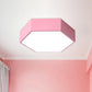 Hexagon Shaped LED Flush Mount Lighting Minimalist Acrylic Nursery Ceiling Light Flush Mount Pink Clearhalo 'Ceiling Lights' 'Close To Ceiling Lights' 'Close to ceiling' 'Flush mount' Lighting' 2204357