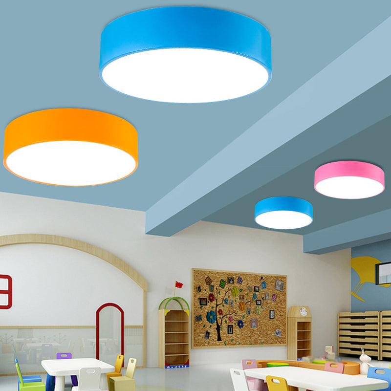Acrylic Round LED Flush Mount Childrens Flushmount Ceiling Light for Kindergarten Yellow Clearhalo 'Ceiling Lights' 'Close To Ceiling Lights' 'Close to ceiling' 'Flush mount' Lighting' 2204372