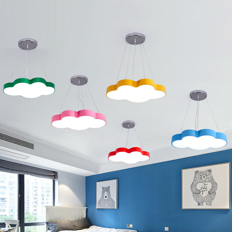 Cloud Shade Nursery Chandelier Lighting Acrylic Minimalist LED Pendant Light Fixture Clearhalo 'Ceiling Lights' 'Chandeliers' Lighting' options 2204395