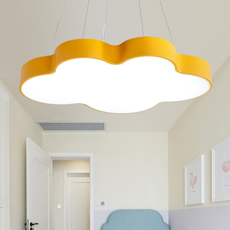 Cloud Shade Nursery Chandelier Lighting Acrylic Minimalist LED Pendant Light Fixture Yellow Clearhalo 'Ceiling Lights' 'Chandeliers' Lighting' options 2204397_4d385d11-74f4-4986-b622-5f91f7d46f28