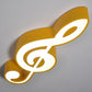 Musical Note Flush Light Minimalistic Metallic Child Room LED Flush Ceiling Light with Acrylic Shade Yellow Clearhalo 'Ceiling Lights' 'Close To Ceiling Lights' 'Close to ceiling' 'Flush mount' Lighting' 2204403