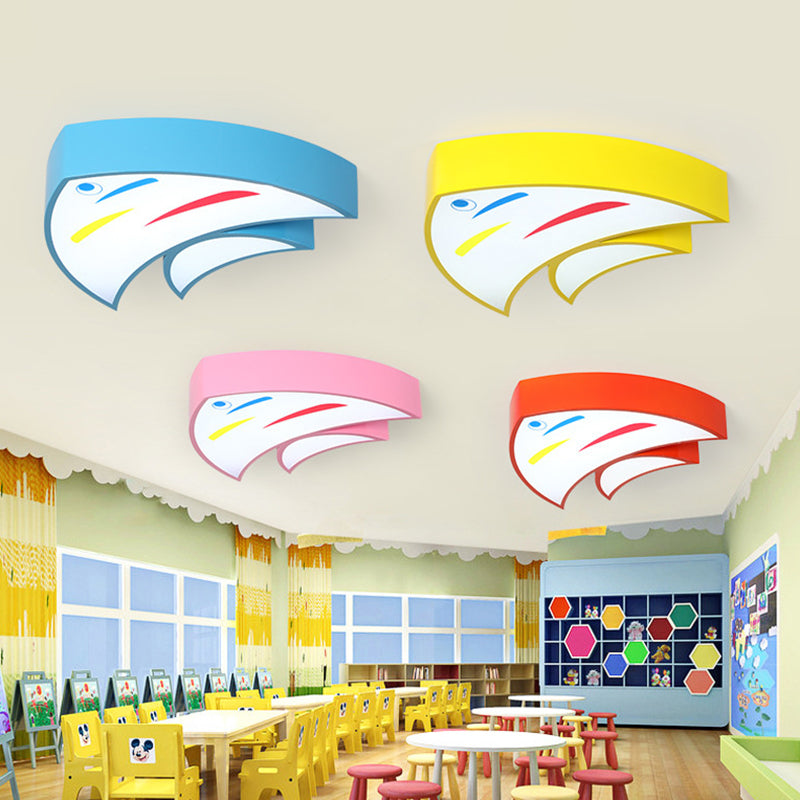 Kids Style Tropical Fish Flush Mount Lighting Metallic LED Flush Mount Fixture for Kindergarten Clearhalo 'Ceiling Lights' 'Close To Ceiling Lights' 'Close to ceiling' 'Flush mount' Lighting' 2204415