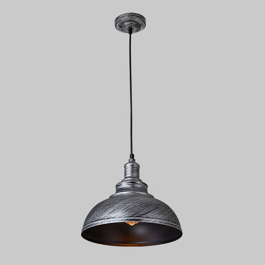 1-Light Pendant Light Antique Pot Lid Metal Hanging Light Fixture for Dining Room Silver Clearhalo 'Art Deco Pendants' 'Cast Iron' 'Ceiling Lights' 'Ceramic' 'Crystal' 'Industrial Pendants' 'Industrial' 'Metal' 'Middle Century Pendants' 'Pendant Lights' 'Pendants' 'Tiffany' Lighting' 2204520