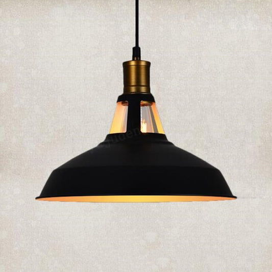Retro Style Pot Cover Suspension Lighting 1 Head Iron Pendant Ceiling Light for Bar Black Outer & White Inner Clearhalo 'Art Deco Pendants' 'Black' 'Cast Iron' 'Ceiling Lights' 'Ceramic' 'Crystal' 'Industrial' 'Metal' 'Pendant Lights' 'Rustic Pendants' 'Tiffany' Lighting' 2204546