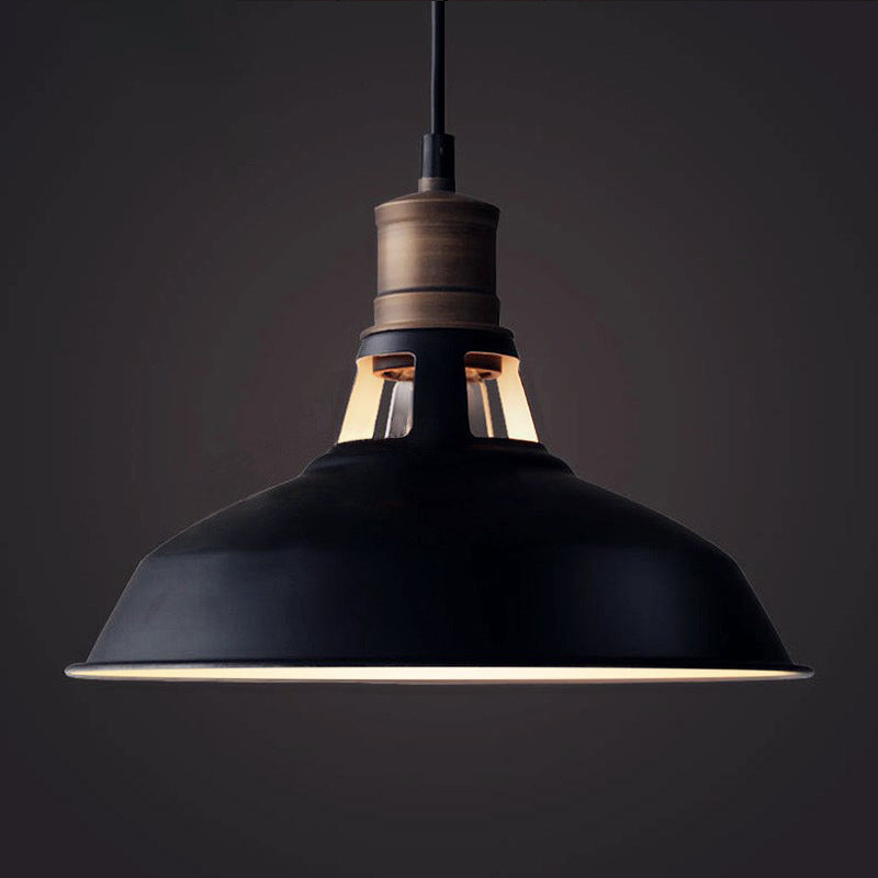 Retro Style Pot Cover Suspension Lighting 1 Head Iron Pendant Ceiling Light for Bar Clearhalo 'Art Deco Pendants' 'Black' 'Cast Iron' 'Ceiling Lights' 'Ceramic' 'Crystal' 'Industrial' 'Metal' 'Pendant Lights' 'Rustic Pendants' 'Tiffany' Lighting' 2204548