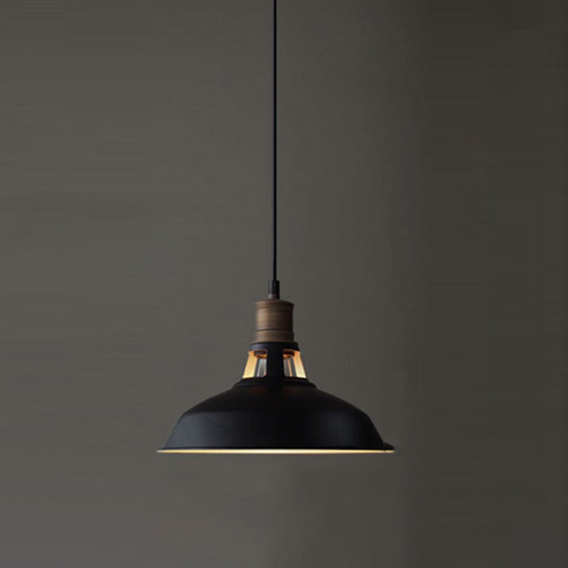 Retro Style Pot Cover Suspension Lighting 1 Head Iron Pendant Ceiling Light for Bar Clearhalo 'Art Deco Pendants' 'Black' 'Cast Iron' 'Ceiling Lights' 'Ceramic' 'Crystal' 'Industrial' 'Metal' 'Pendant Lights' 'Rustic Pendants' 'Tiffany' Lighting' 2204549