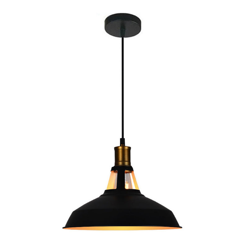 Retro Style Pot Cover Suspension Lighting 1 Head Iron Pendant Ceiling Light for Bar Clearhalo 'Art Deco Pendants' 'Black' 'Cast Iron' 'Ceiling Lights' 'Ceramic' 'Crystal' 'Industrial' 'Metal' 'Pendant Lights' 'Rustic Pendants' 'Tiffany' Lighting' 2204550