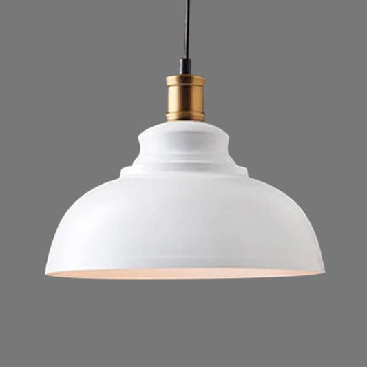 Single Ceiling Light Industrial Dome Shade Iron Hanging Pendant Light for Restaurant White Clearhalo 'Art Deco Pendants' 'Black' 'Cast Iron' 'Ceiling Lights' 'Ceramic' 'Crystal' 'Industrial Pendants' 'Industrial' 'Metal' 'Middle Century Pendants' 'Pendant Lights' 'Pendants' 'Rustic Pendants' 'Tiffany' Lighting' 2204552