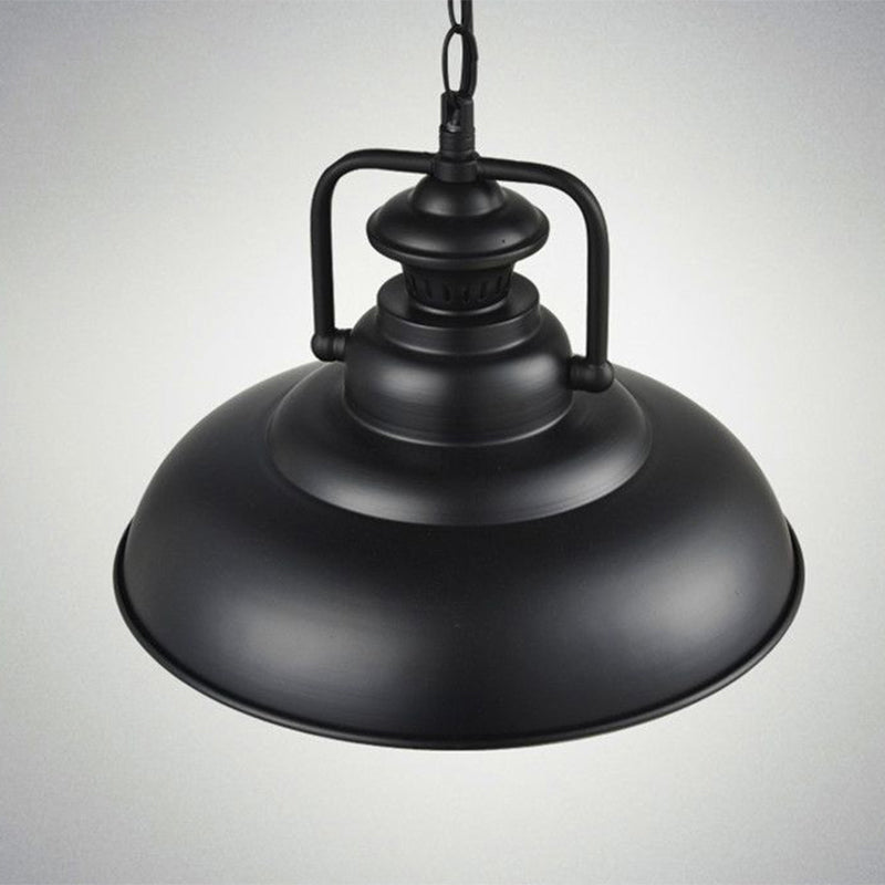 Industrial Pot Lid Ceiling Light Single Metal Hanging Pendant Light with Handle for Dining Room Clearhalo 'Art Deco Pendants' 'Black' 'Cast Iron' 'Ceiling Lights' 'Ceramic' 'Crystal' 'Industrial Pendants' 'Industrial' 'Metal' 'Middle Century Pendants' 'Pendant Lights' 'Pendants' 'Rustic Pendants' 'Tiffany' Lighting' 2204571