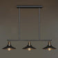 Antique Cone Shade Pendant Lighting 3 Heads Metallic Hanging Island Light in Black Clearhalo 'Ceiling Lights' 'Island Lights' Lighting' 2204587